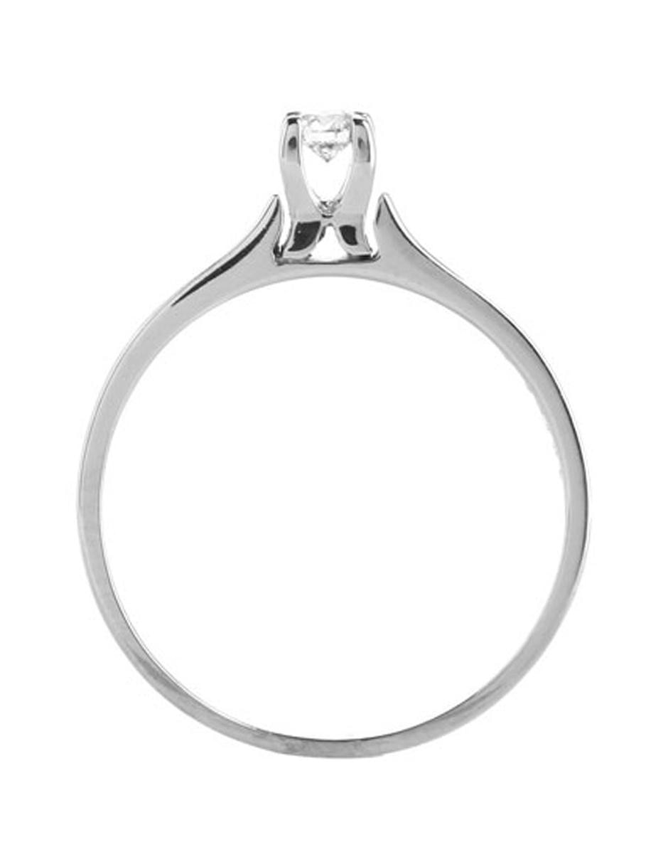 Solitario de oro blanco 14 k diamante 4