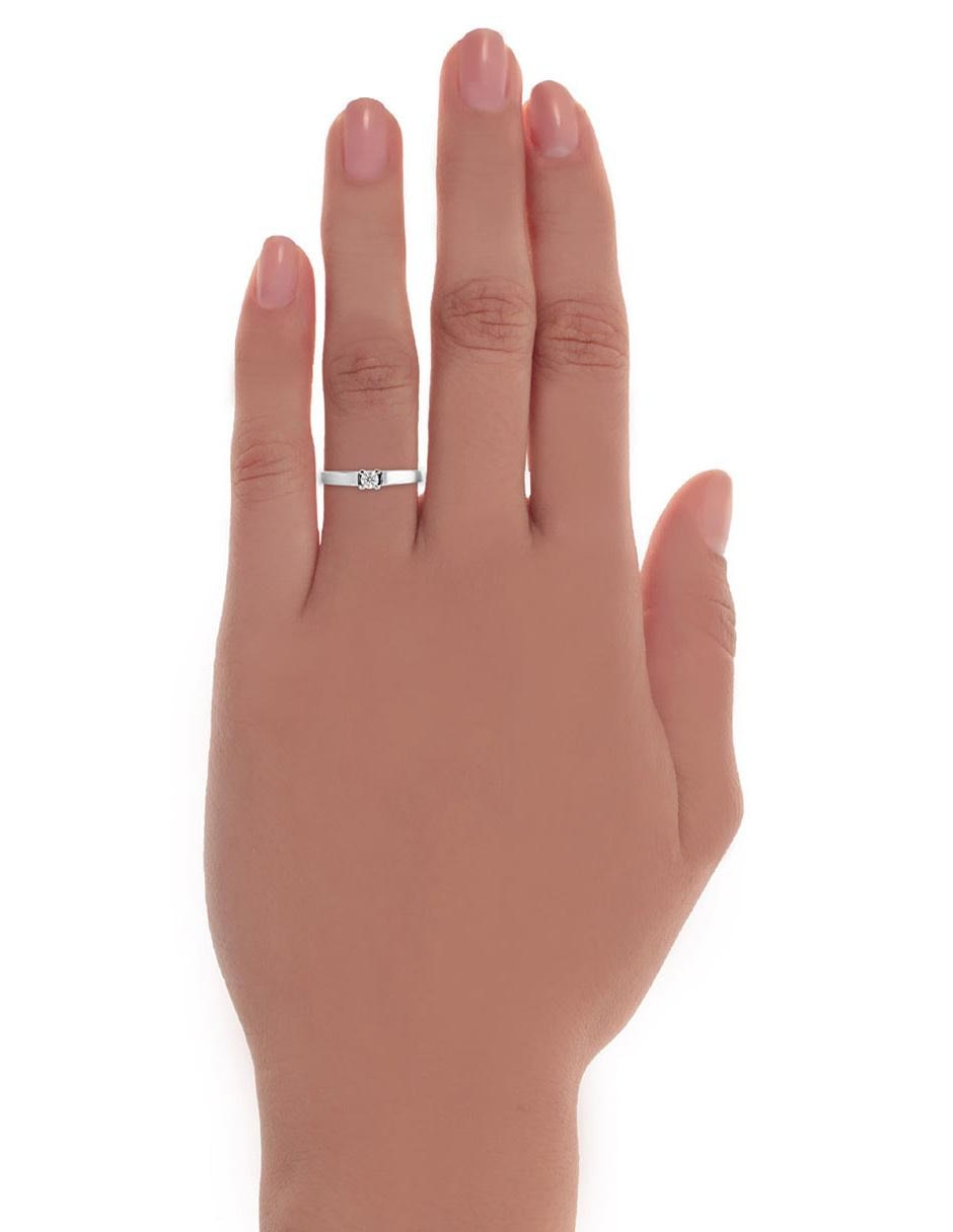 Solitario de oro blanco 14 k diamante 2