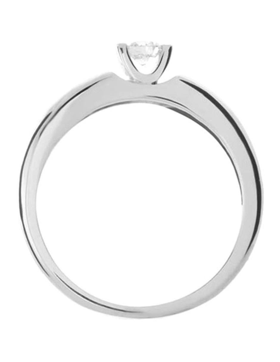 Solitario de oro blanco 14 k diamante 4