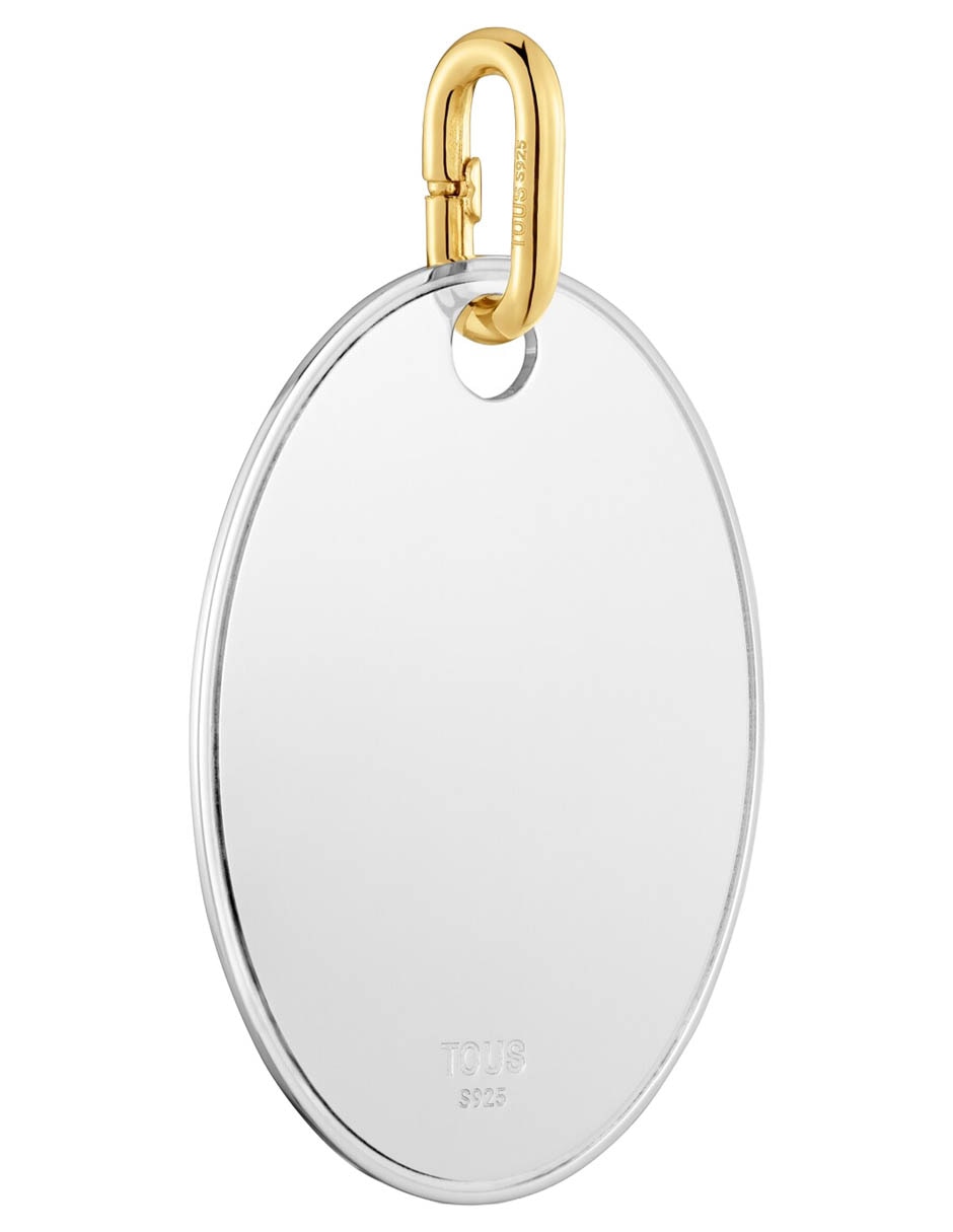 Dije redondo Tous Unlock de plata P 925 con acabado baño de oro
