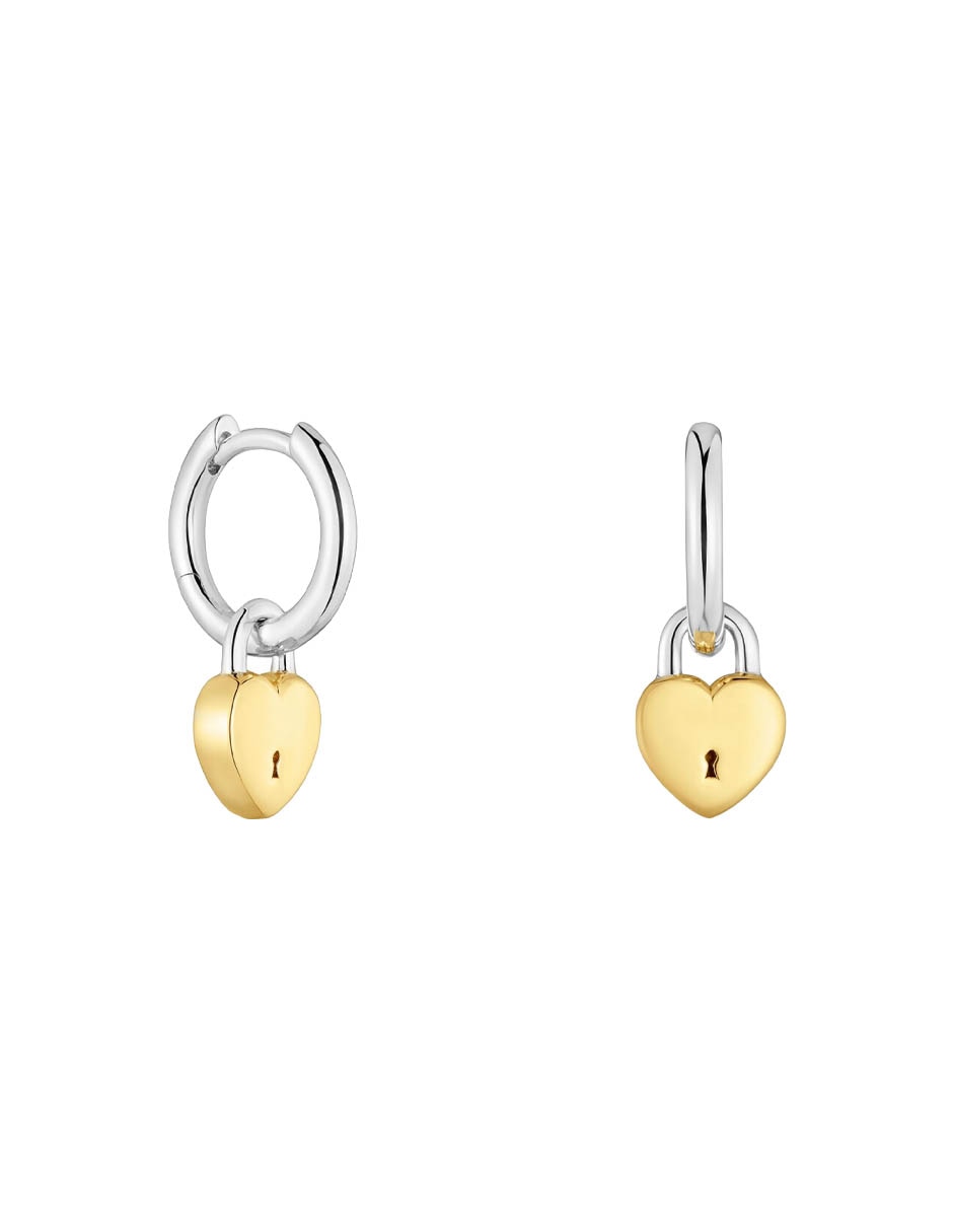 Aretes huggies de candado Tous Unlock de plata P 925 con acabado brillante