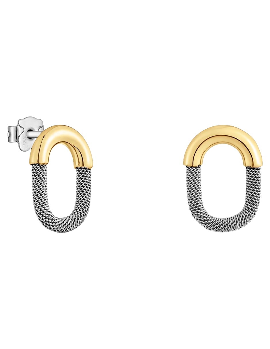 Aretes cortos Tous Tous Unlock de oro 14 K con acabado brillante