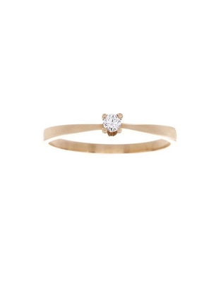 Anillo de compromiso de oro 14 k diamante