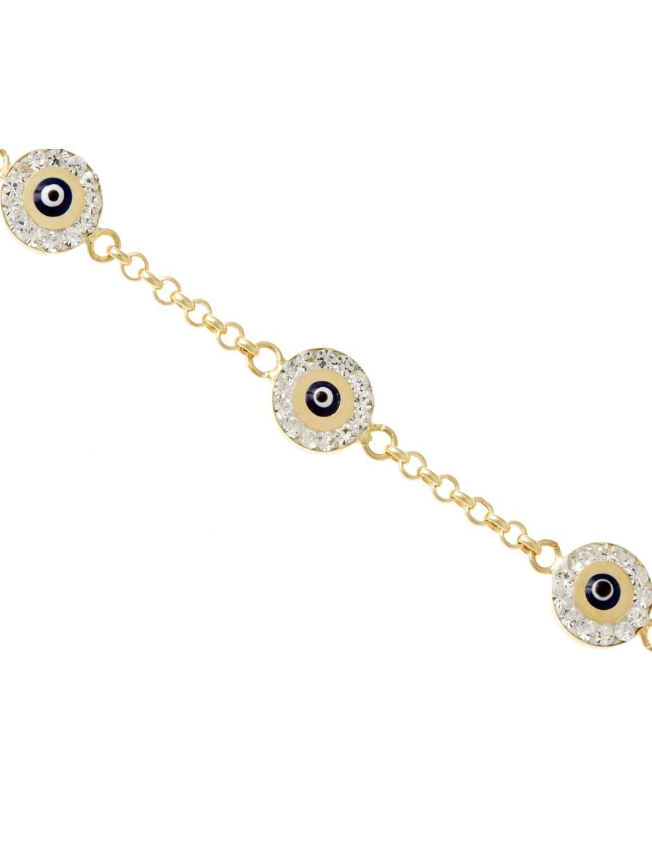Pulsera de oro amarillo 14 k con acabado esmaltado Pulsera de oro amarillo 14 k con acabado esmaltado