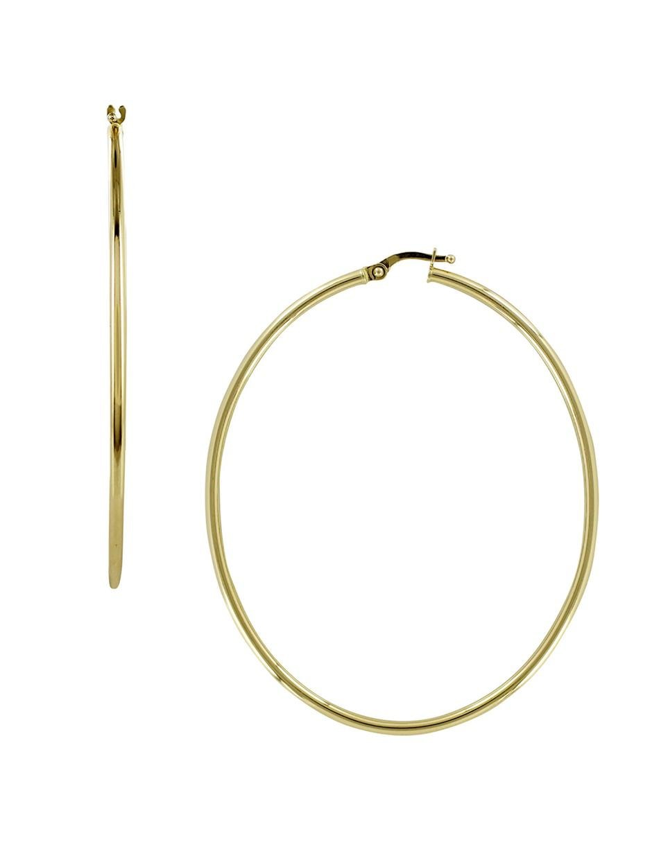 Arracadas D Cadena de oro 14 K con acabado brillante zirconia