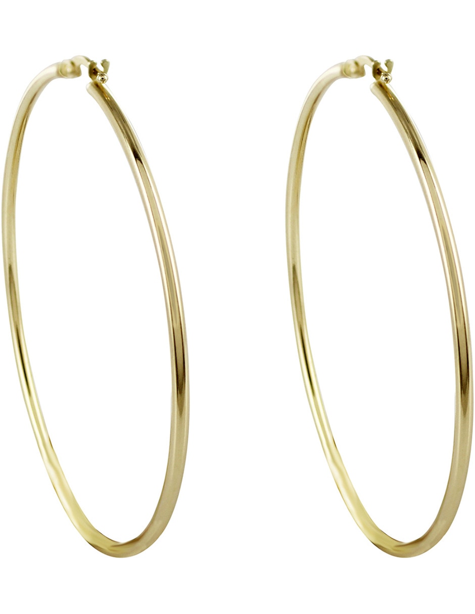 Arracadas D Cadena de oro 14 K con acabado brillante zirconia