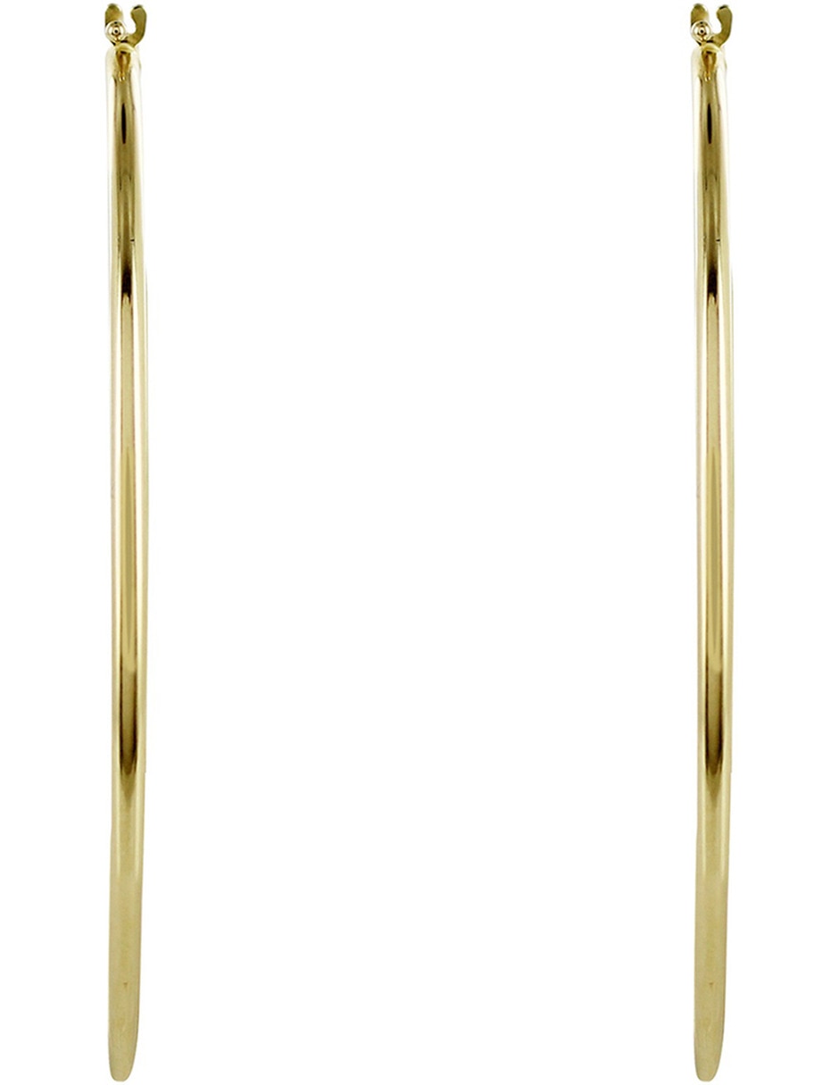 Arracadas de oro 14 K con acabado brillante zirconia Arracadas de oro 14 K con acabado brillante zirconia