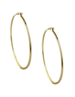 Arracadas D Cadena de oro 14 K con acabado brillante zirconia