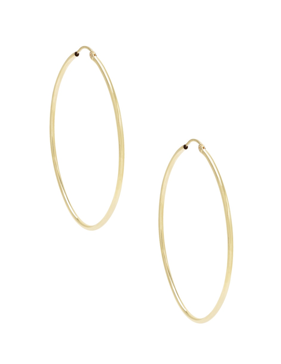 Arracadas de oro amarillo 14 k con acabado brillante