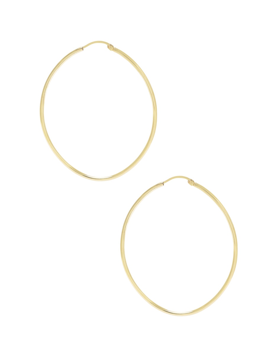 Arracadas de oro amarillo 14 k con acabado brillante 2