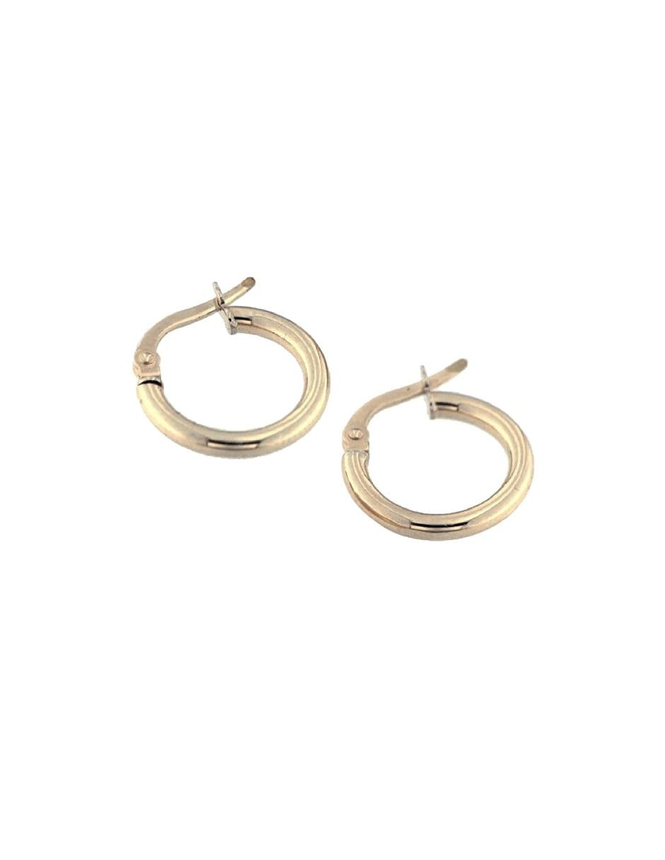 Arracadas de oro amarillo 14 K con acabado brillante 2