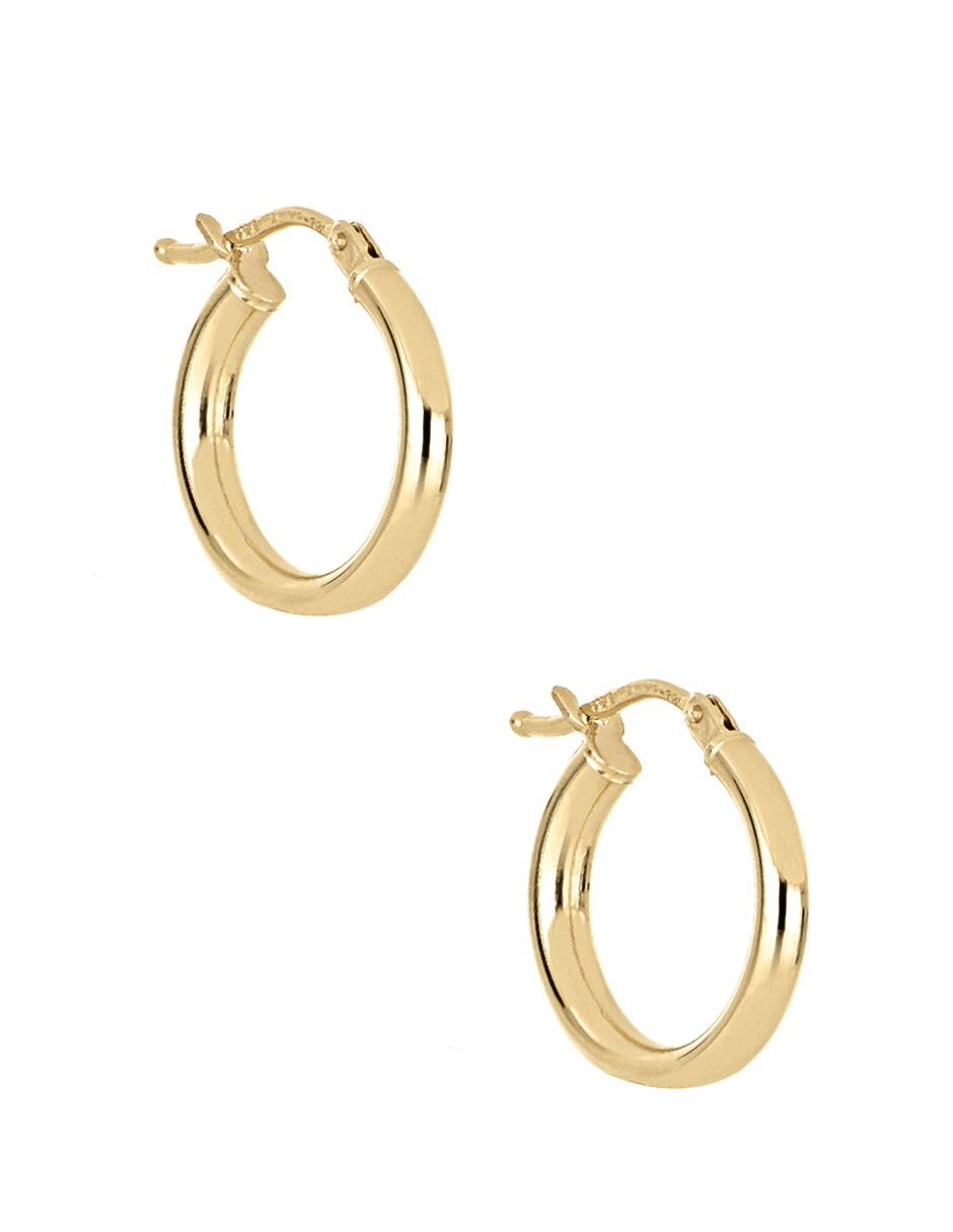 Arracadas de oro amarillo 14 K con acabado brillante 4