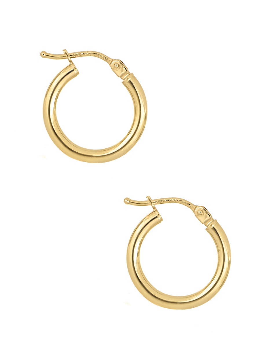 Arracadas de oro amarillo 14 K con acabado brillante 5