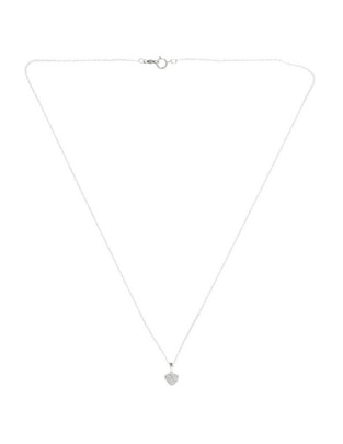Collar corazón de oro blanco 14 K