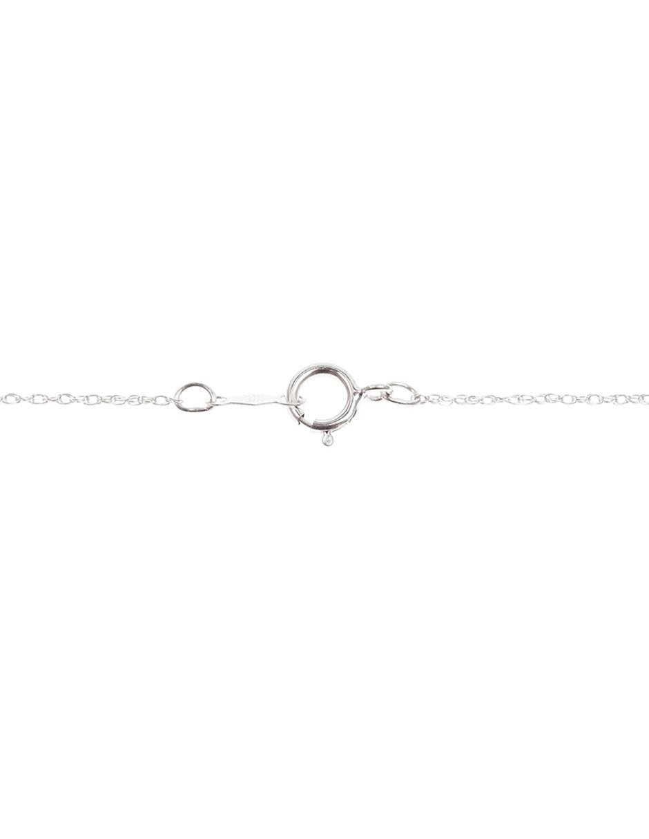 Collar corazón de oro blanco 14 K 3