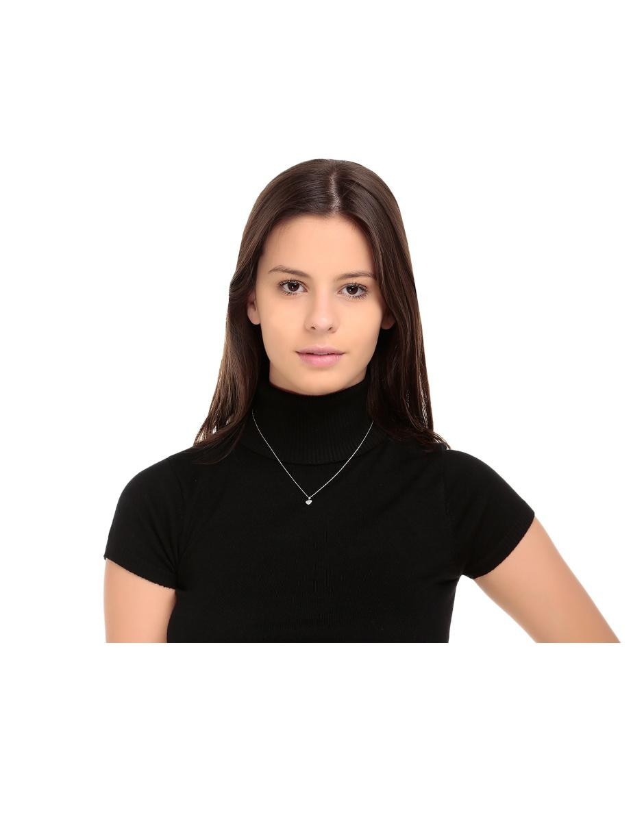 Collar corazón de oro blanco 14 K 4