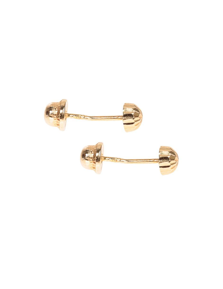 Broqueles de bola de oro amarillo 14 K con acabado brillante 3