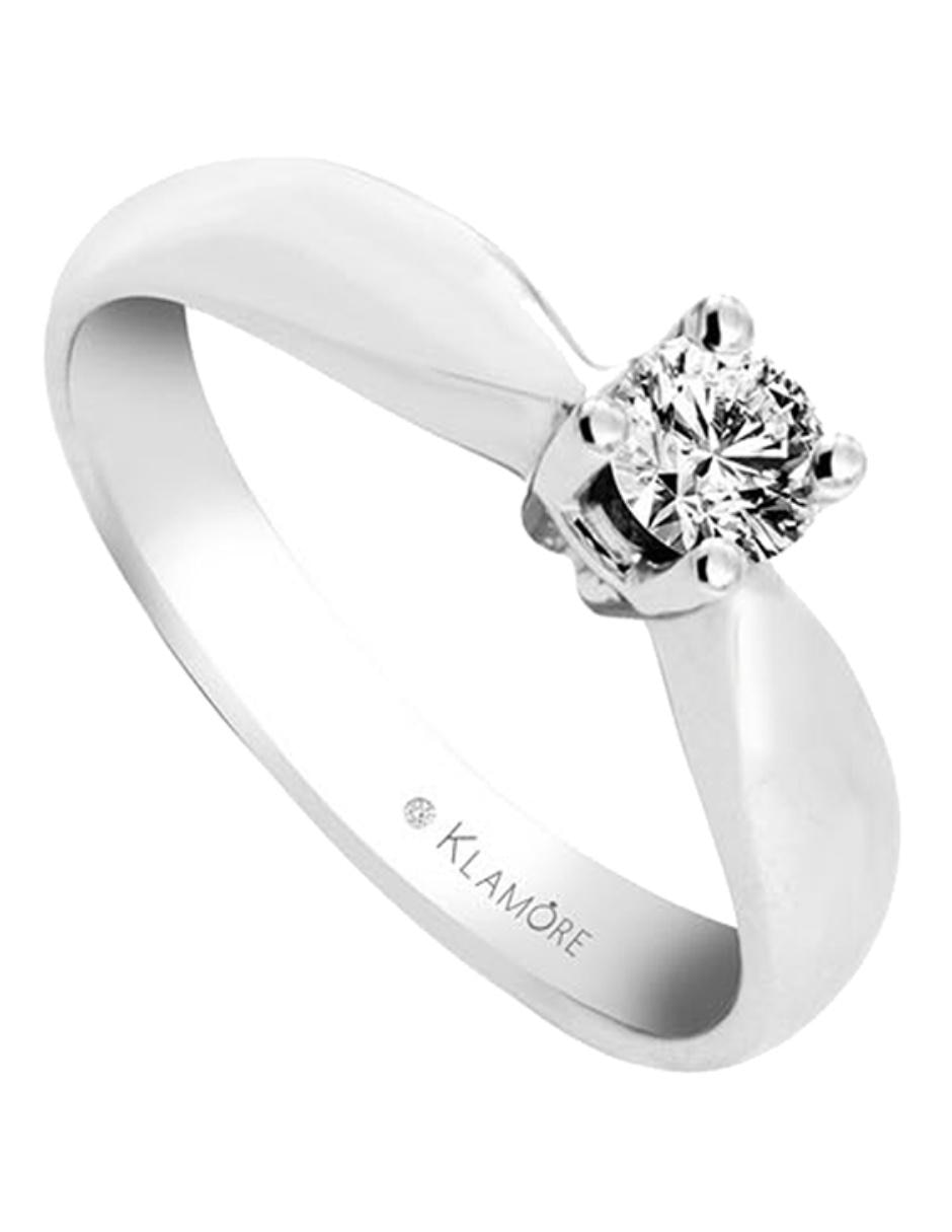 Solitario de oro blanco 14 k Lucca diamante 3