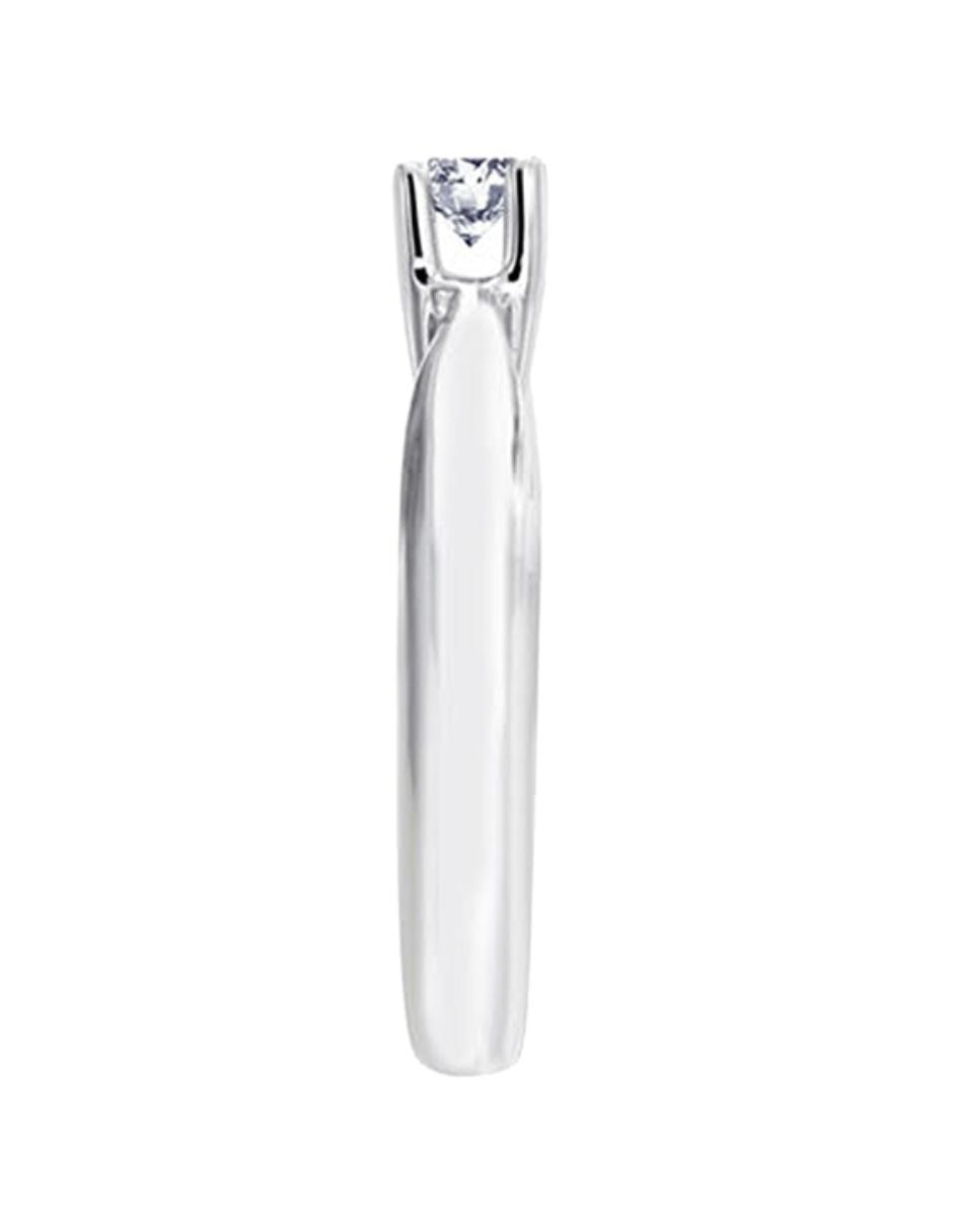 Solitario de oro blanco 14 k Lucca diamante 4