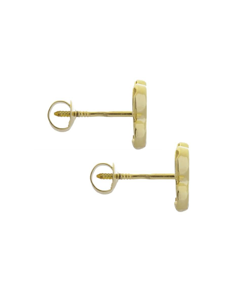 Broqueles de oro amarillo 14 K con acabado brillante madre perla 2