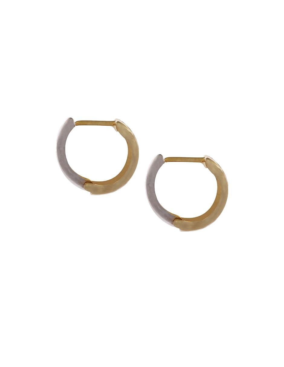 Aretes de flor de oro florentino 14 K con acabado brillante 2