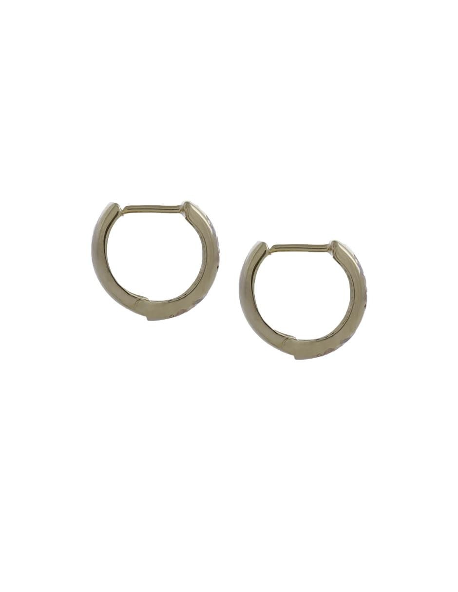 Aretes de flor de oro florentino 14 K con acabado brillante 2