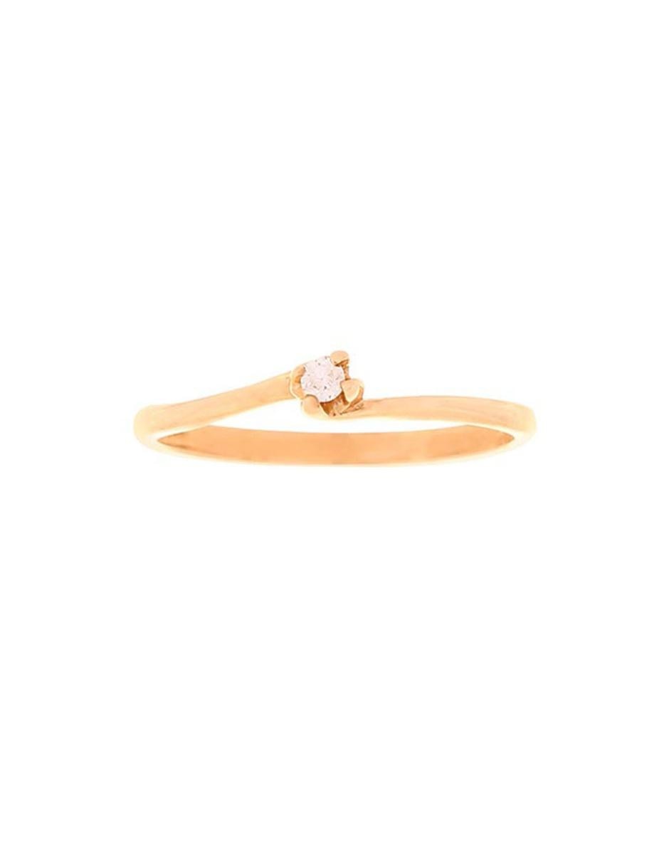 Anillo de compromiso de oro 14 k diamante
