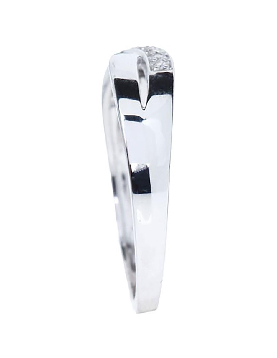 Anillo 14 k de oro blanco diamante pulido