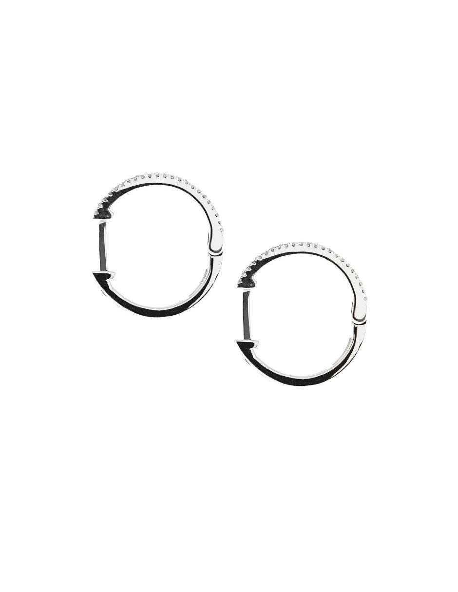 Aretes Jayda de oro blanco 14 K con acabado brillante diamante
