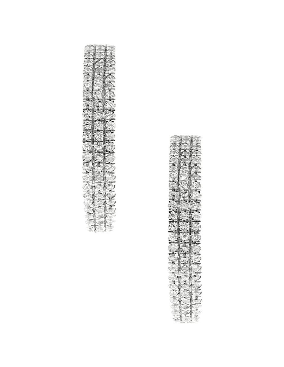 Aretes Jayda de oro blanco 14 K con acabado brillante diamante