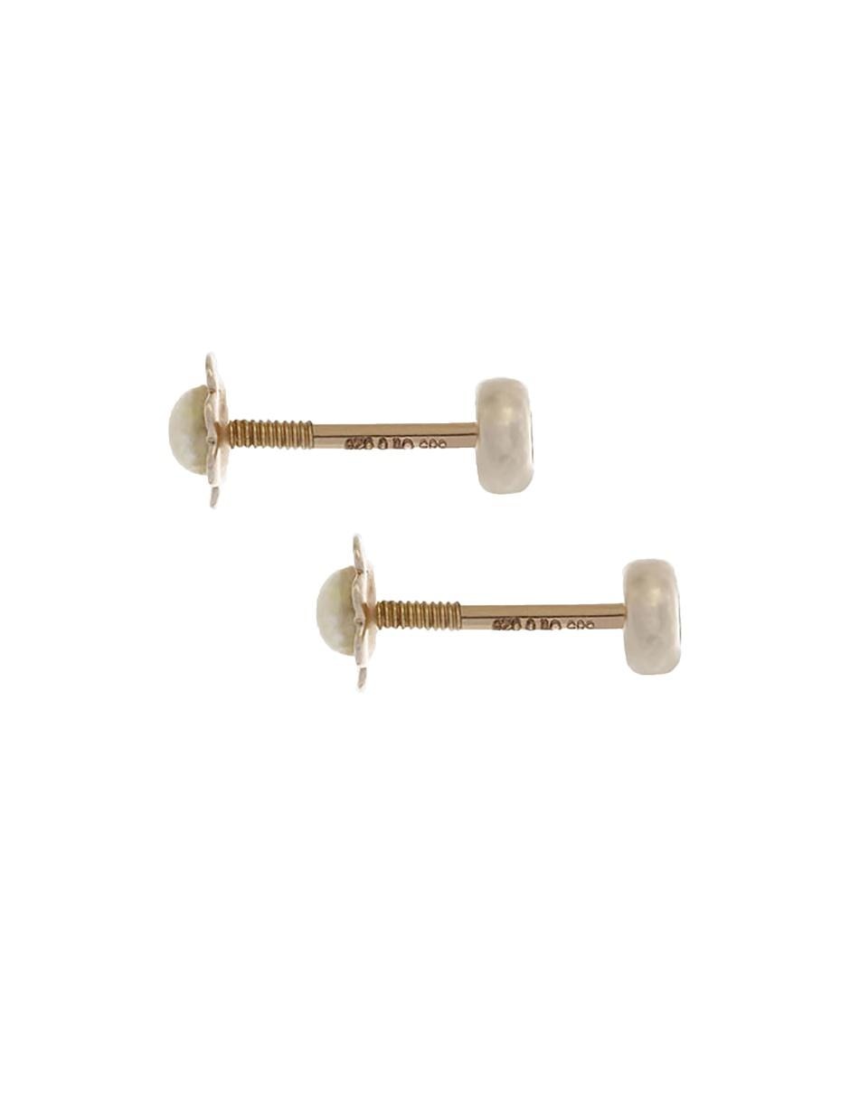 Broqueles de oro amarillo 14 K con acabado brillante diamante 3