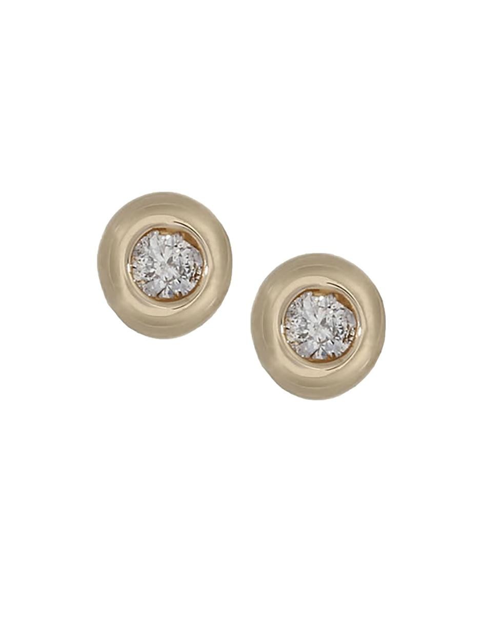 Broqueles de oro amarillo 14 K con acabado brillante diamante 1