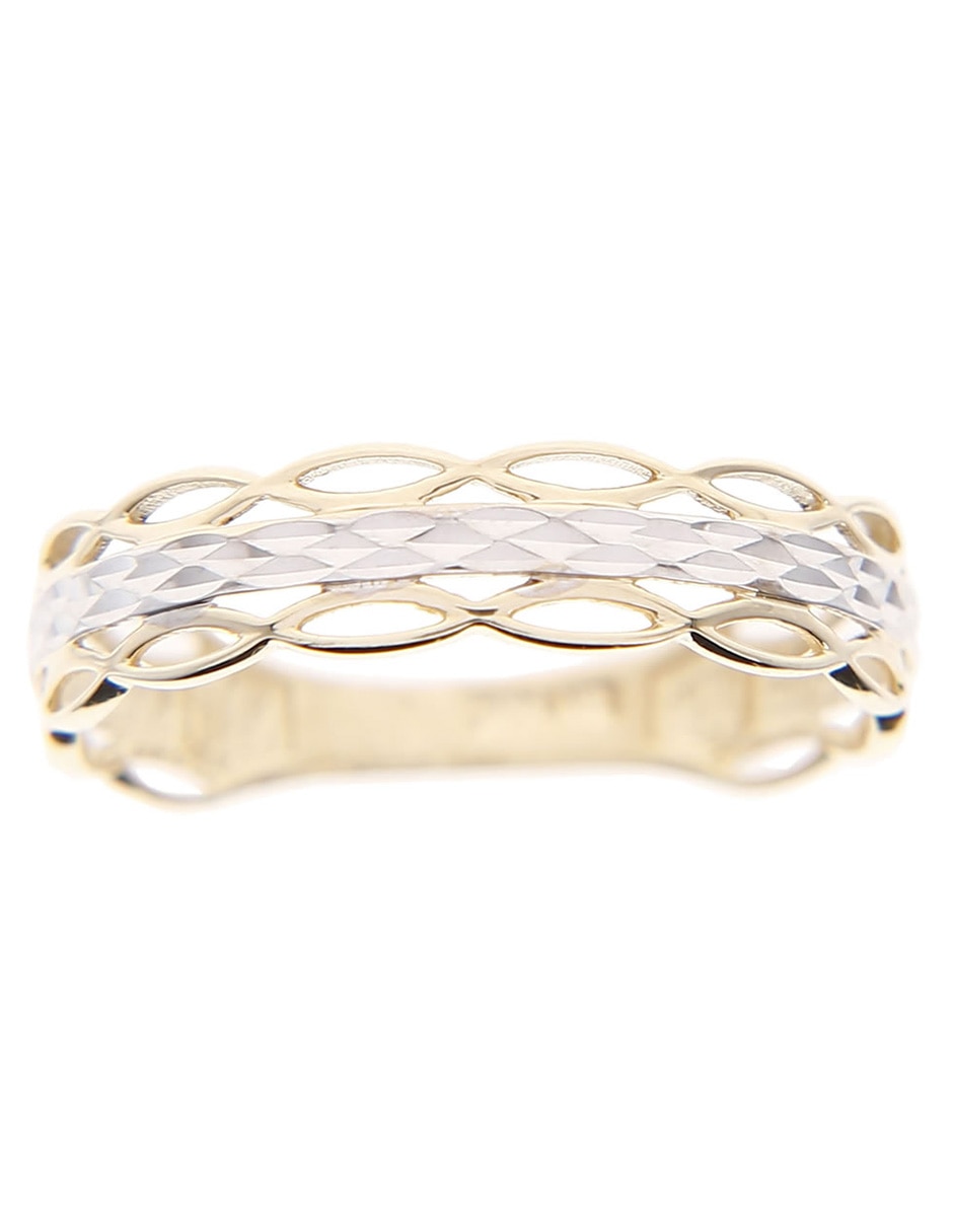 Anillo 14 k de oro amarillo pulido