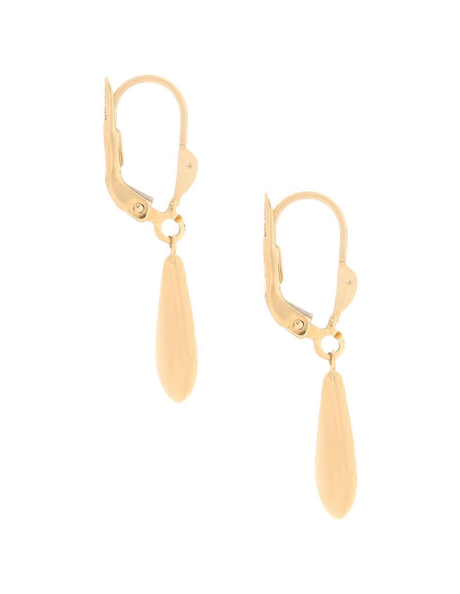 Broqueles de gota de oro amarillo 14 K con acabado brillante 2