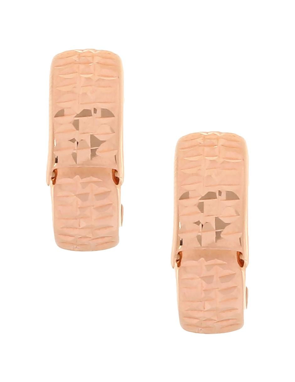 Aretes de oro rosa 14 K con acabado brillante