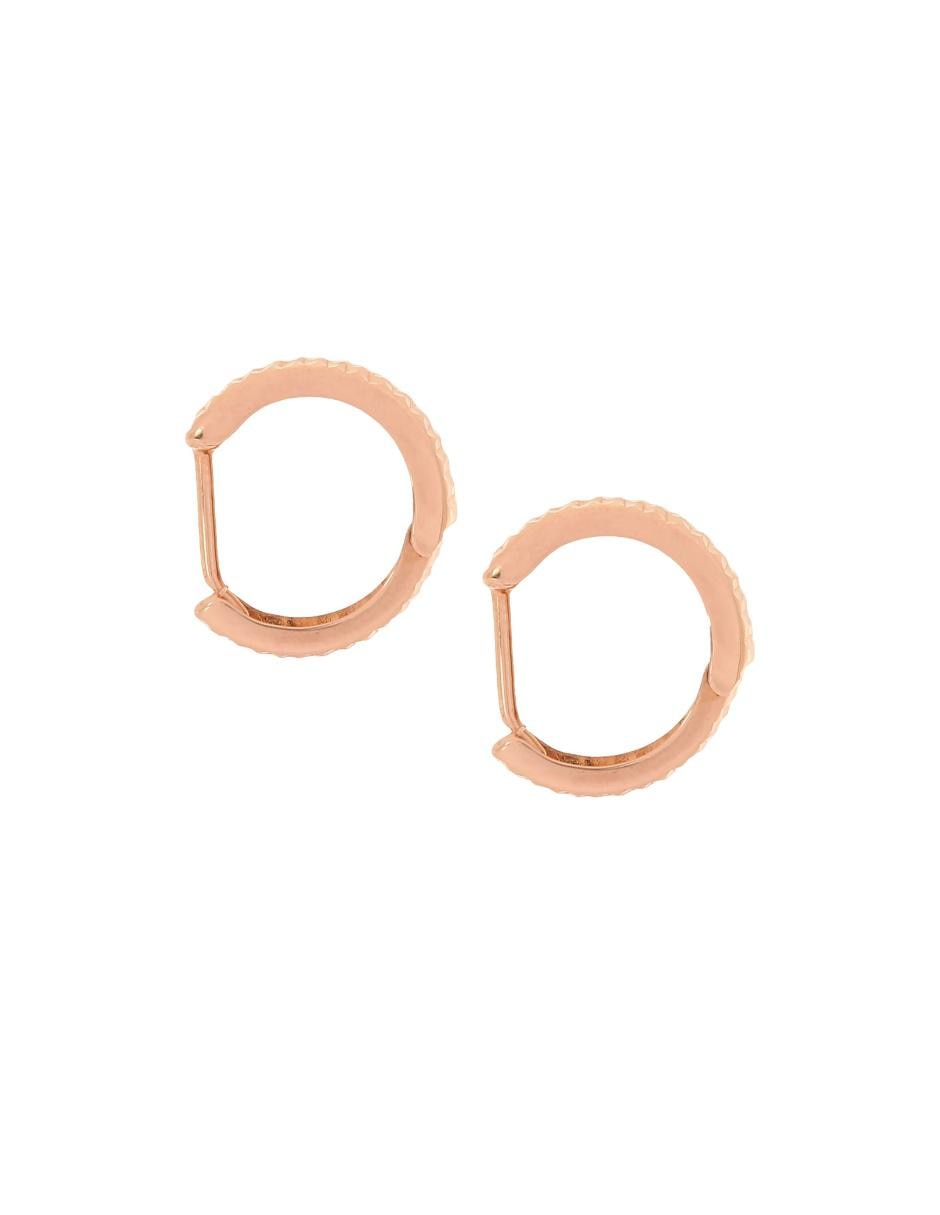 Aretes de oro rosa 14 K con acabado brillante 2