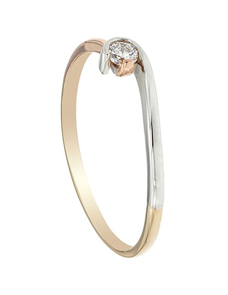 Anillo de compromiso de oro florentino 14 k diamante