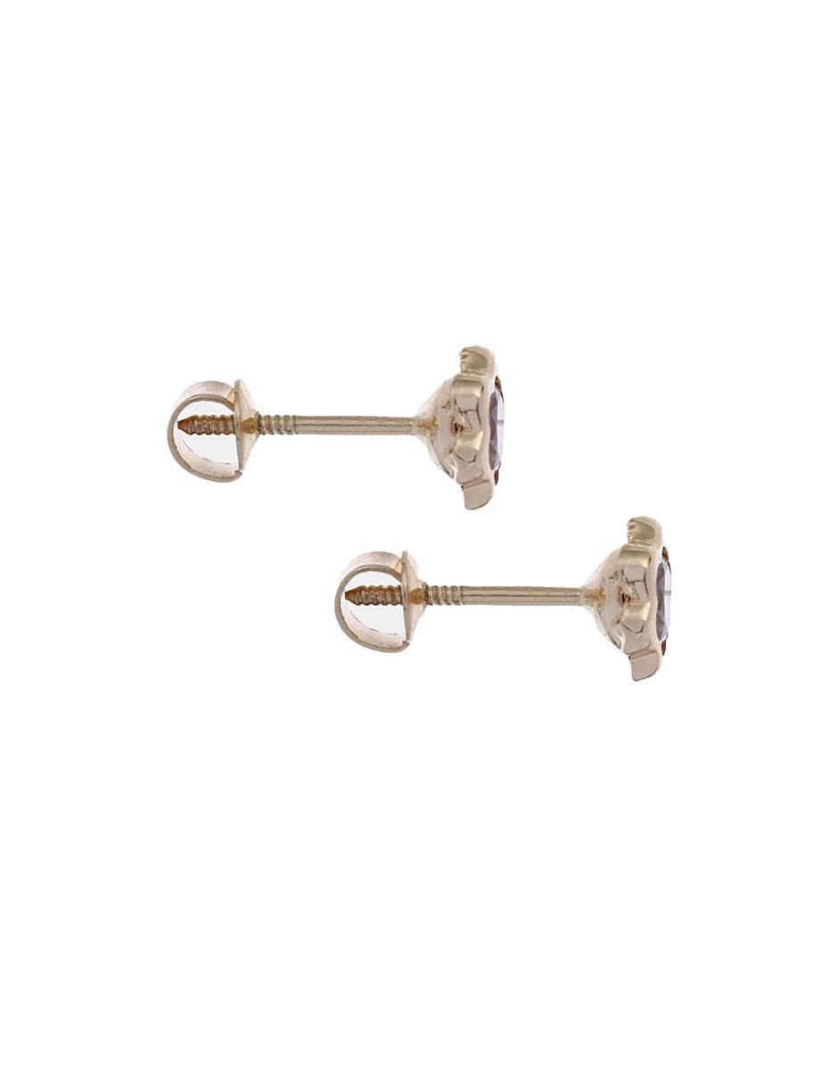 Broqueles de flor de oro amarillo 14 K con acabado brillante 2