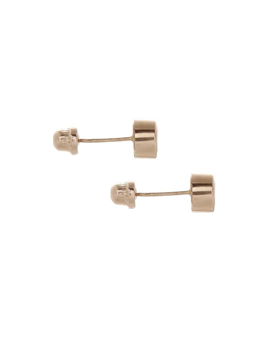 Broqueles circulares de oro amarillo 14 K con acabado brillante 2