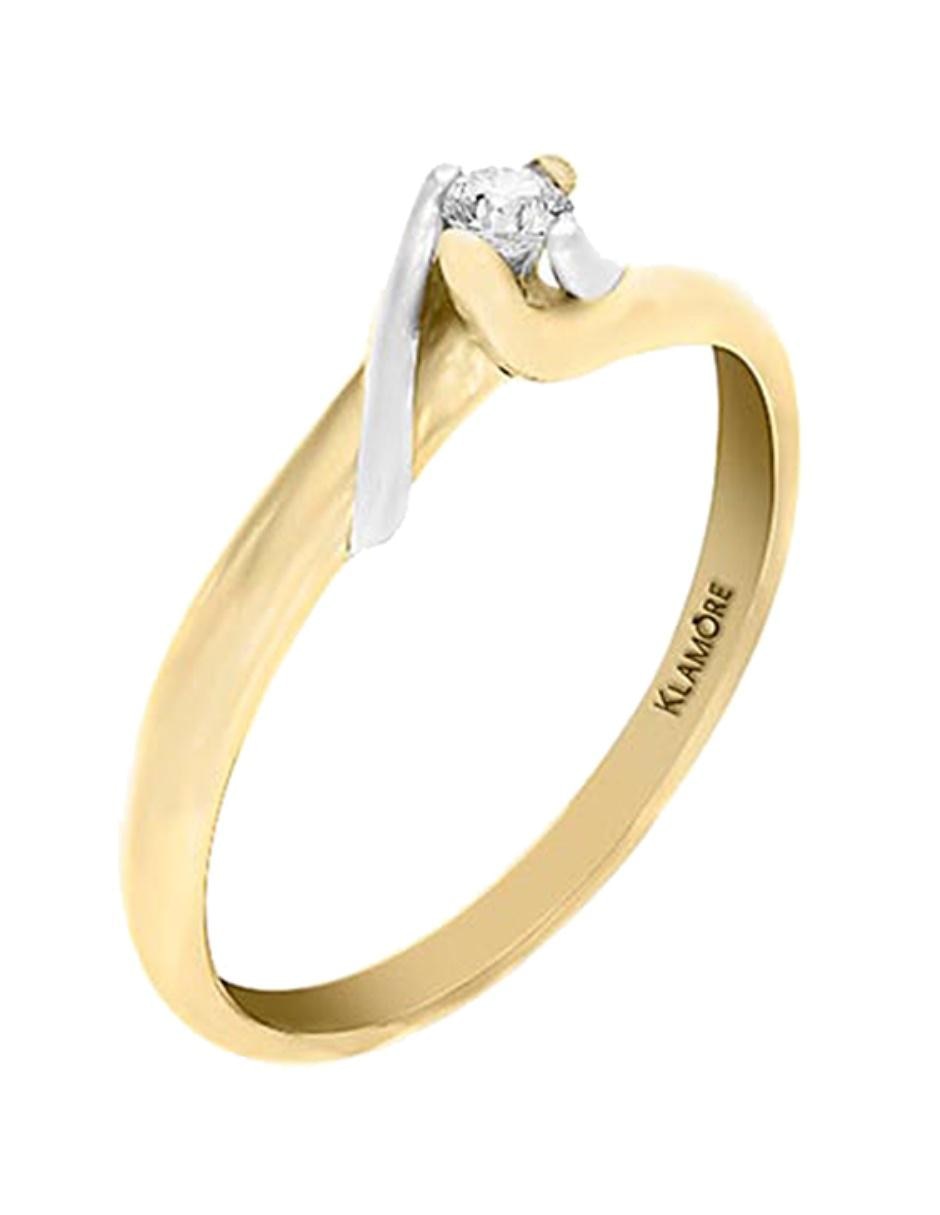 Solitario de oro 14 k Enya diamante