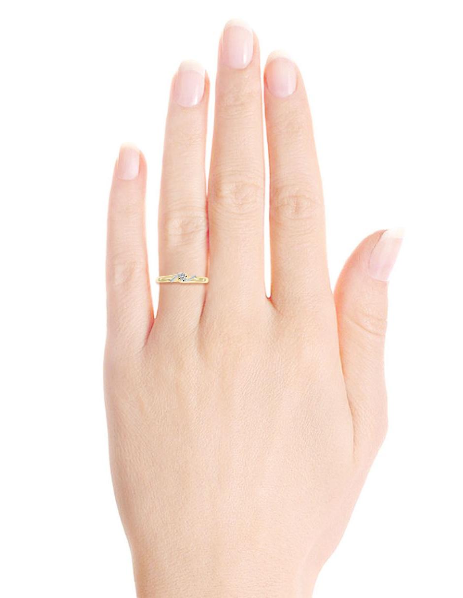 Solitario de oro 14 k Enya diamante