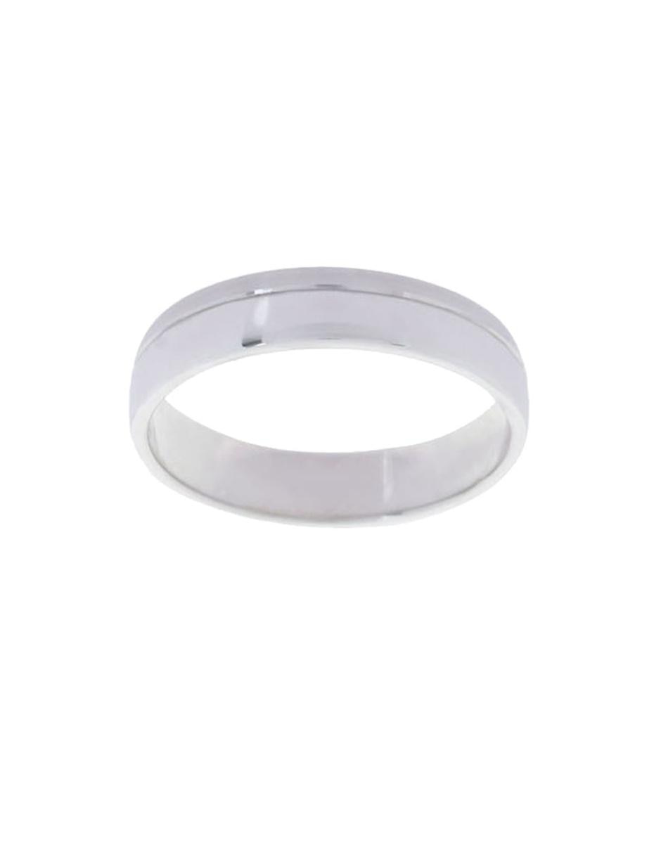 Argolla de oro blanco 14 k Rea diamante