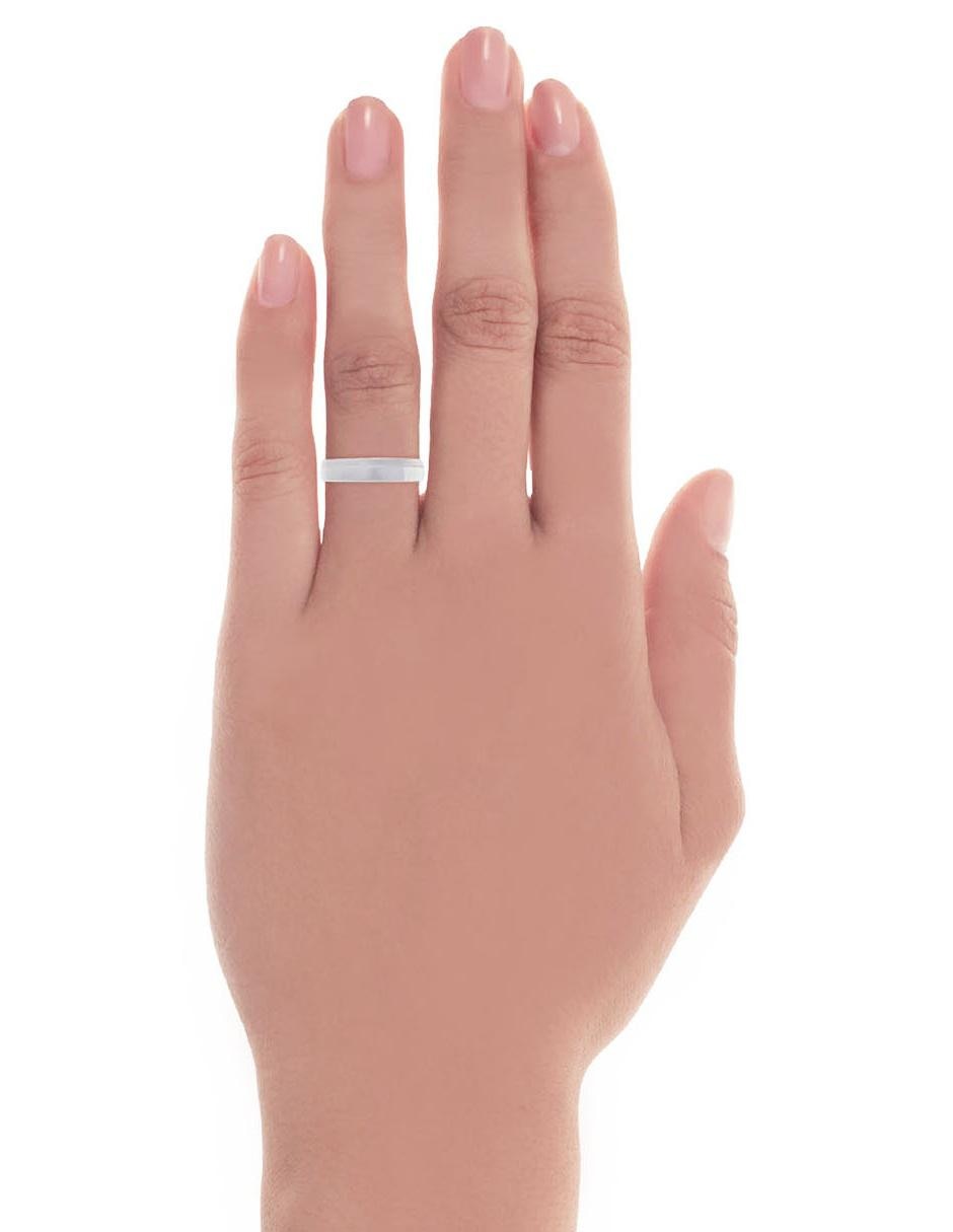 Argolla de oro blanco 14 k Rea diamante 4