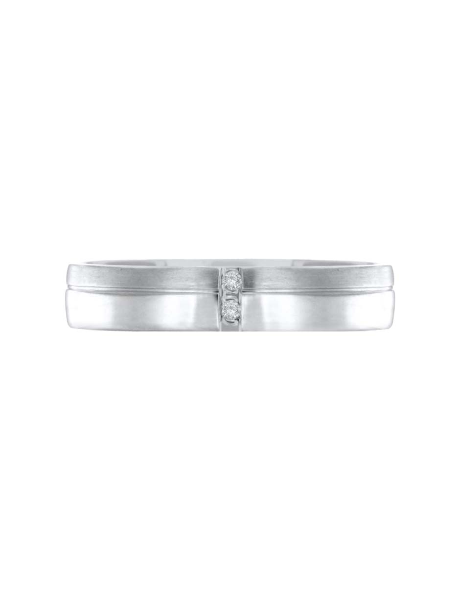 Argolla de oro blanco 14 k Rea diamante 7