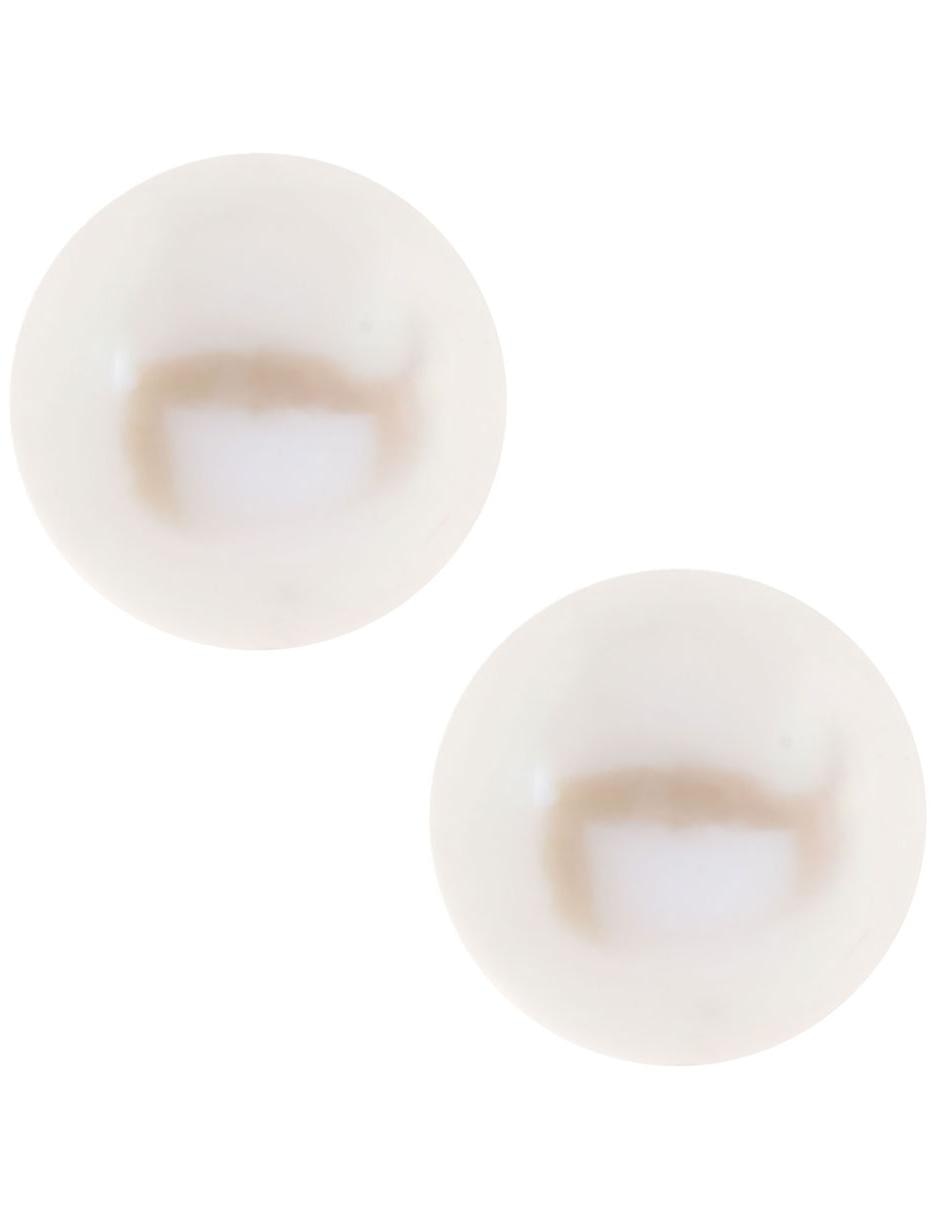 Broqueles de oro amarillo 14 K con acabado brillante perla Broqueles de oro amarillo 14 K con acabado brillante perla