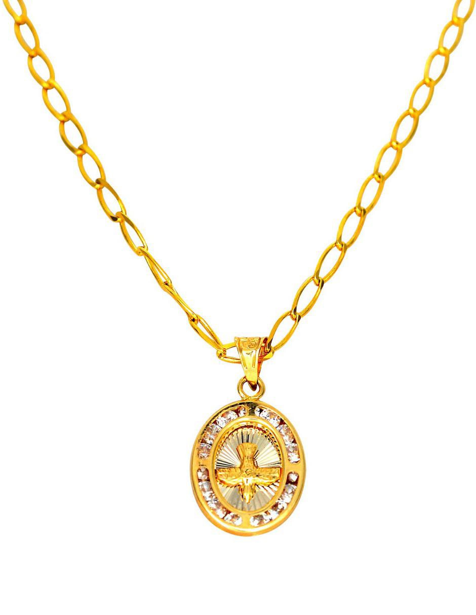 Medalla de paloma de oro amarillo 14 K zirconia Medalla de paloma de oro amarillo 14 K zirconia