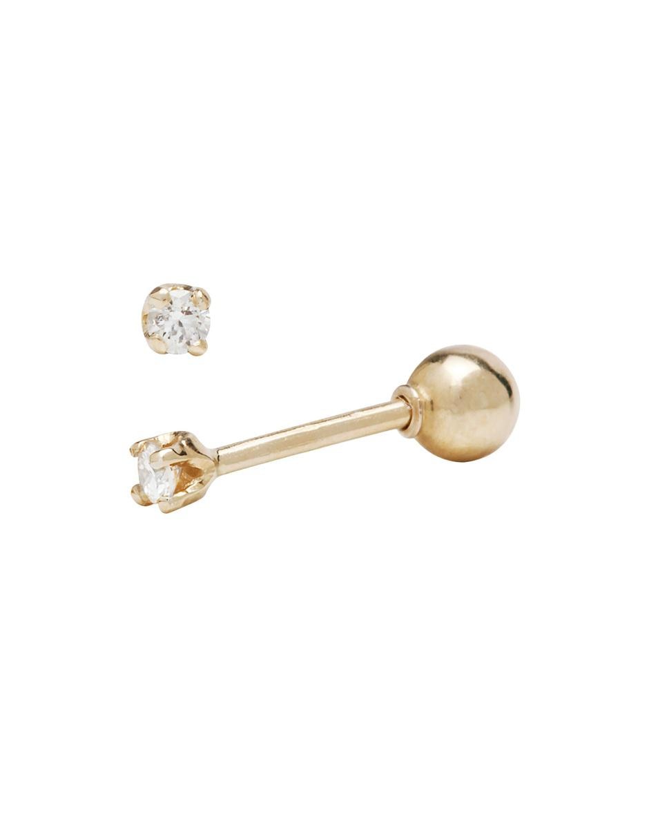 Broqueles de oro amarillo 14 K con acabado brillante diamante 2