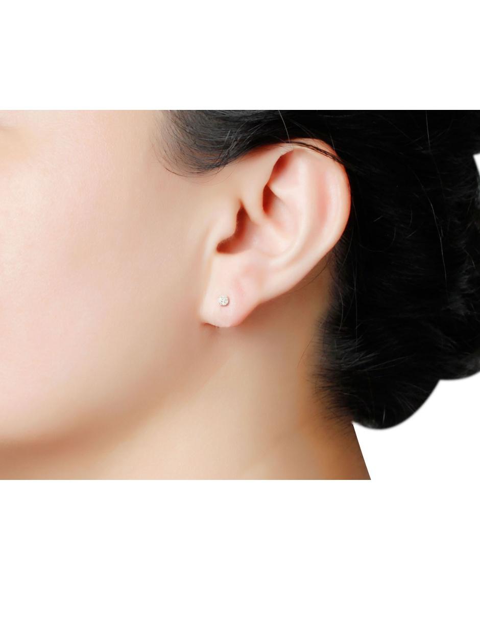 Broqueles de oro amarillo 14 K con acabado brillante diamante 3