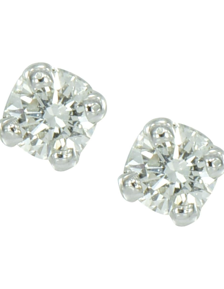Broqueles de oro blanco 14 K con acabado brillante diamante