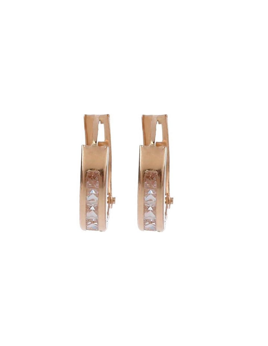 Broqueles de oro amarillo 14 K con acabado brillante diamante